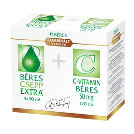 Béres Csepp Extra 4x30ml + C-vitamin 50mg 120x