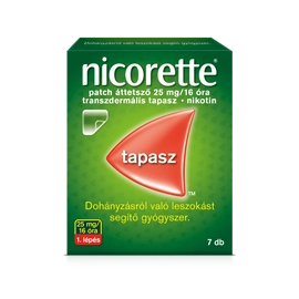 Nicorette® patch áttetsző 25 mg/16 óra transzdermális tapasz 7X