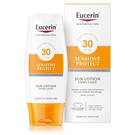 Eucerin Sun Sensitive Protect Extra könnyű naptej FF30 150ml