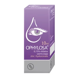 Ophylosa® 0,15% cink-hialuronát tartalmú oldatos szemcsepp  2x 10 ml Lejár: 2026.05.31