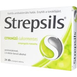 Strepsils Citrom ízű cukormentes szopogató tabletta 24x