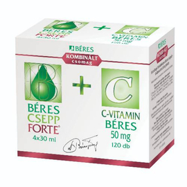 Béres Csepp Forte belsőleges oldatos cseppek + C-Vitamin Béres 50mg tabletta 4X30ml+120X