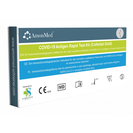 AmonMed COVID-19 antigén nyálteszt otthoni felhasználásra - 1 db tesztkészlet (nyálból - pálcikás)