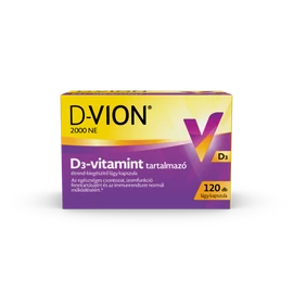 D-Vion 2000 NE D3-vitamint tartalmazó étrend-kiegészítő lágy kapszula 120X