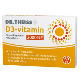 Dr. Theiss D3-vitamin FORTE étrend-kiegészítő filmtabletta 2000 NE 60 db