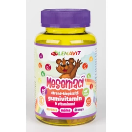 LenaVit Mesemaci gumivitamin, vegán, glutén- és cukormentes, narancs-málna-áfonya ízekben, 60X