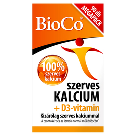 BioCo szerves kalcium + D3-vitamin étrend-kiegészítő filmtabletta 90 x 1,135 g (102,15 g)