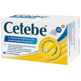 Cetebe C-vitamin, D-vitamin és cink étrend-kiegészítő kapszula 60 db