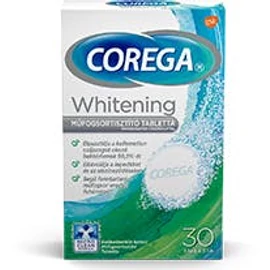 Corega Tabs Dental White fehérítő hatású műfogsortisztító tabletta 30x