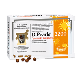 D-Pearls D-vitamin gyöngyökapszula 3200 80X