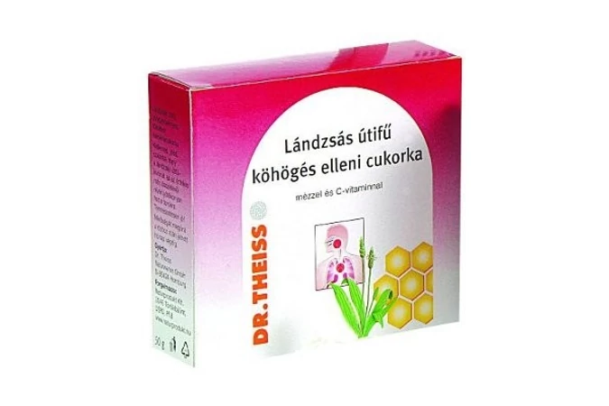 Dr. Theiss Lándzsás útifű köhögés elleni cukorka mézzel és C-vitaminnal 50g