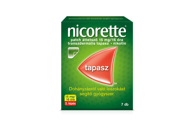 Nicorette® patch áttetsző 15 mg/16 óra transzdermális tapasz 7X