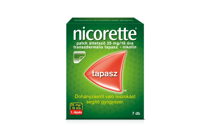 Nicorette® patch áttetsző 25 mg/16 óra transzdermális tapasz 7X