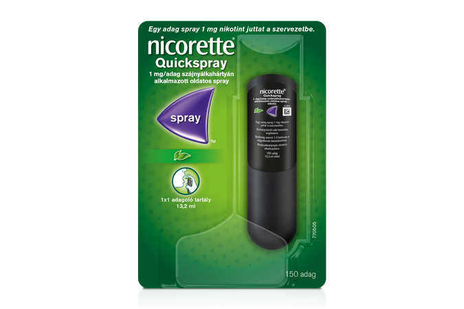 Nicorette quickspray 1 mg/adag szájnyálkahártyán alkalmazott spray 1x