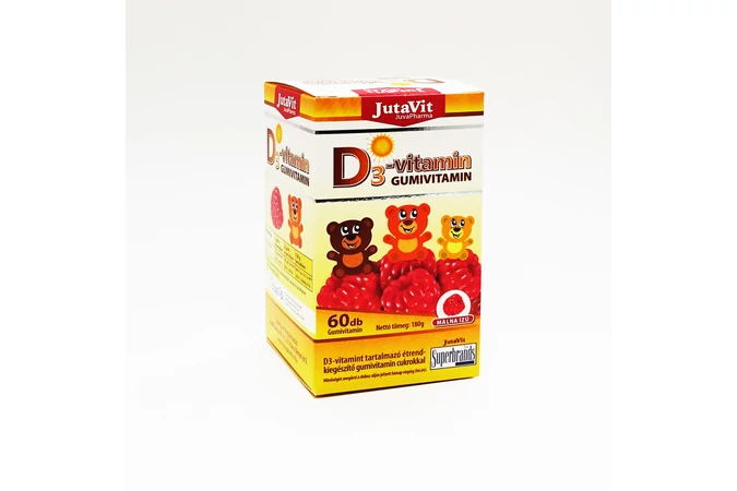 Jutavit D3-vitamin málna ízű gumivitamin 50X