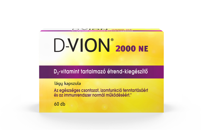 D-Vion 2000 NE D3-vitamint tartalmazó étrend-kiegészítő lágy kapszula 60X