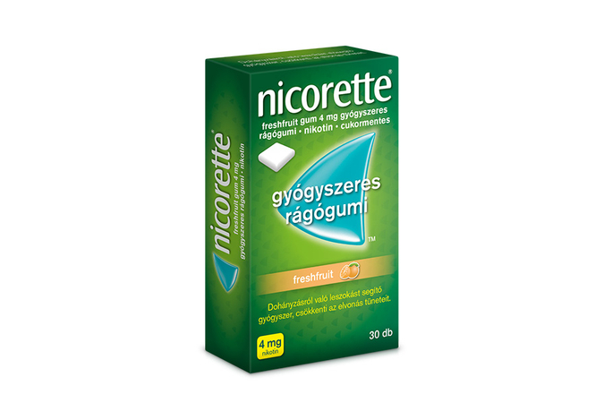 Nicorette Freshfruit Gum 4mg gyógyszeres rágógumi 30x