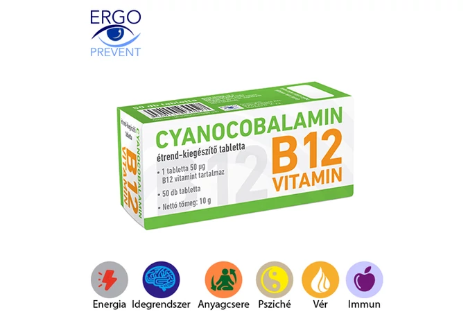 Cyanocobalamin B12 vitamin  tabletta 50X