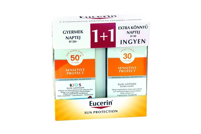 Eucerin Sun Sensitive Protect csomag (gyermek) 150+150ml