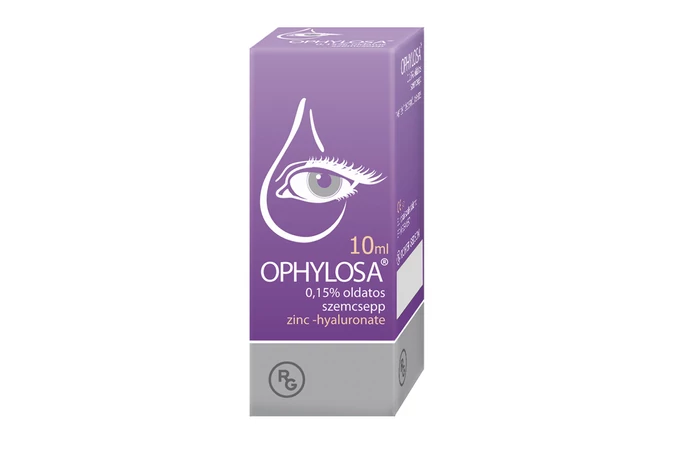 Ophylosa® 0,15% cink-hialuronát tartalmú oldatos szemcsepp  2x 10 ml Lejár: 2026.05.31