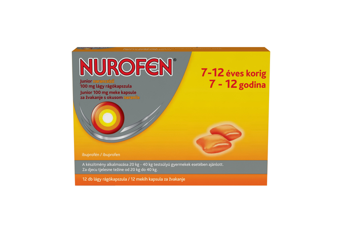 Nurofen Junior narancsízű 100 mg lágy rágókapszula 12X