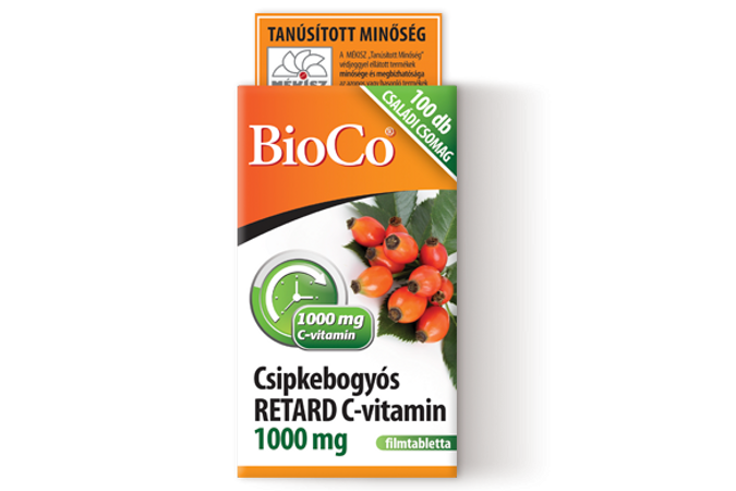 BioCo Csipkebogyós RETARD C-vitamin 1000 mg CSALÁDI CSOMAG filmtabletta 100X