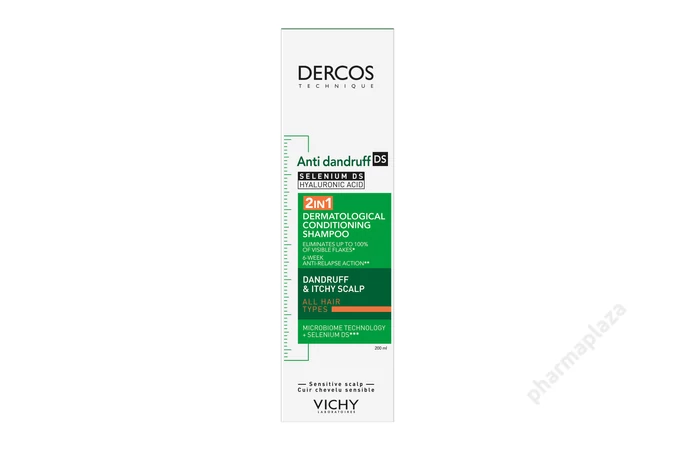 VICHY DERCOS 2in1 sampon és balzsam korpásodás ellen 200ml