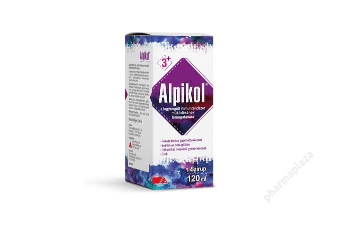 Alpikolgyógynövény + cink tartalmú szirup málna ízű 120ml