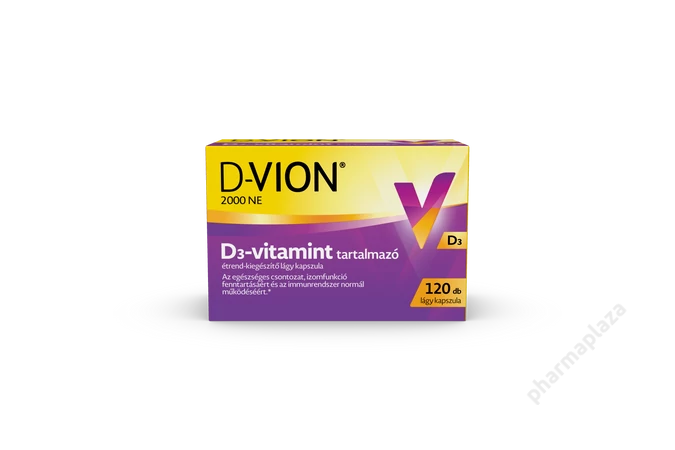 D-Vion 2000 NE D3-vitamint tartalmazó étrend-kiegészítő lágy kapszula 120X