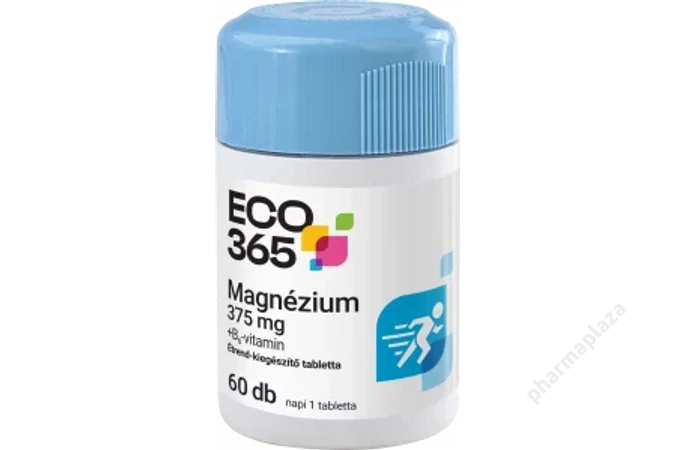 ECO365 Magnézium 375 mg + B6-vitamin tabletta 60X