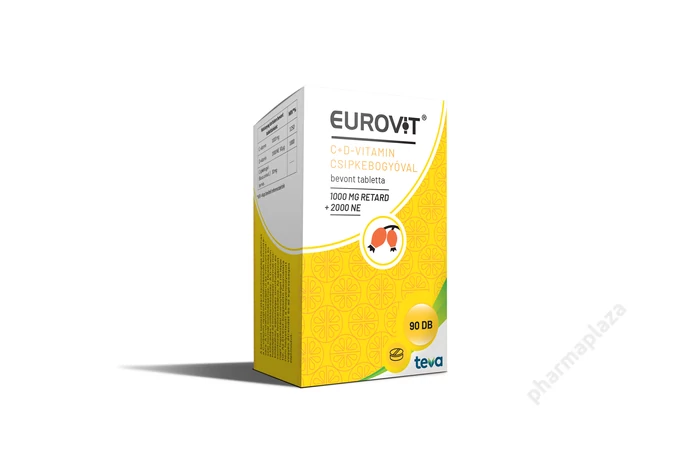 Eurovit C-vitamin 1000mg retard + D-vitamin 2000NE bevont tabletta 90X