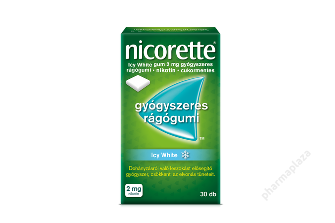 Nicorette® Icy White gum 2 mg gyógyszeres rágógumi 30X