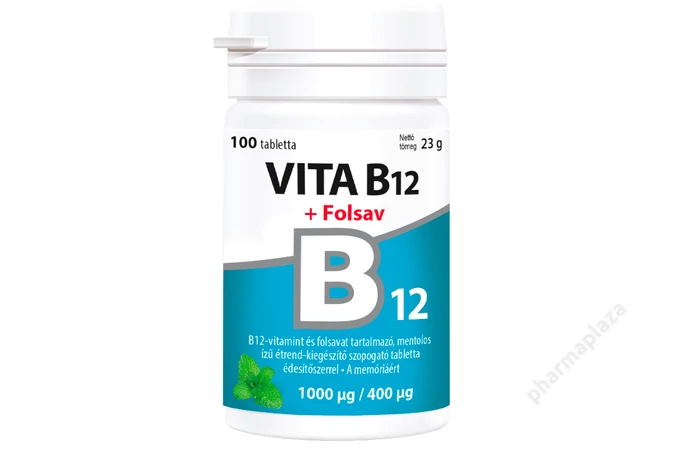 Vitabalans Vita B12 + Folsav szopogató tabletta 100X