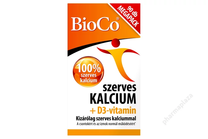 BioCo szerves kalcium + D3-vitamin étrend-kiegészítő filmtabletta 90 x 1,135 g (102,15 g)