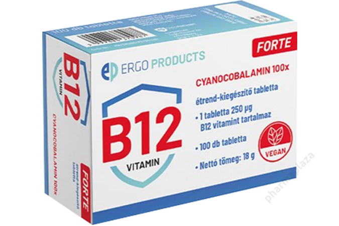 Cyanocobalamin Forte B12 vitamin étrend-kiegészítő tabletta 100X