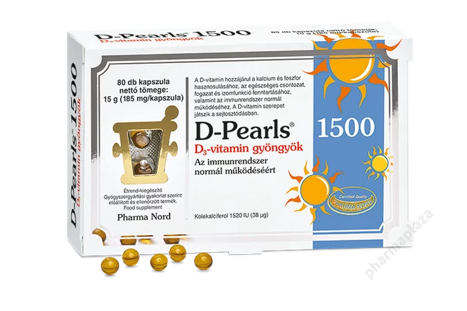 D-Pearls D-vitamin gyöngyökapszula 1500 60X