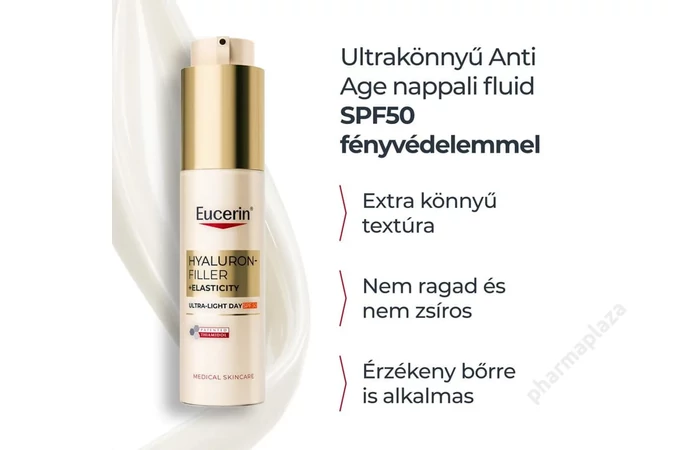 Eucerin Hyaluron-Filler + Elasticity ultrakönnyű nappali fluid SPF50+ 50ml