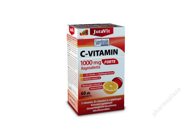 Jutavit C-Vitamin Forte 1000 mg rágótabletta +D3-vitamin +csipkebogyó kivonat 60X