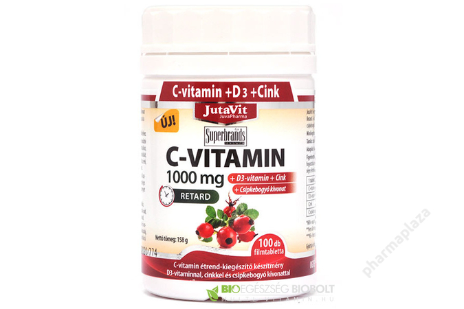 JutaVit C-vitamin 1000mg filmtabletta csipkebogyóval + D3 vitaminnal+cink 100x