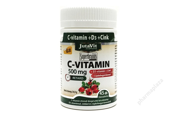 JutaVit C-vitamin 500mg filmtabletta csipkebogyó kivonattal + D3 vitaminnal 45x