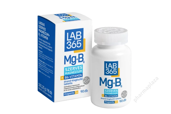 LAB365 Szerves magnézium + B6-vitamin tabletta 90X