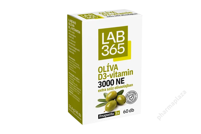 LAB365 Olíva D3-vitamin 3000NE lágyzselatin kapszula 60X