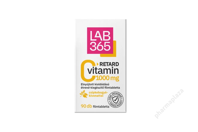 LAB365 C-Vitamin 1000mg Retard Filmtabletta Csipkebogyó Kivonattal 90X