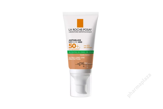 La Roche-Posay Anthelios UVMUNE  mattító hatású gél-krém arcra színezett SPF 50+ 50 ml