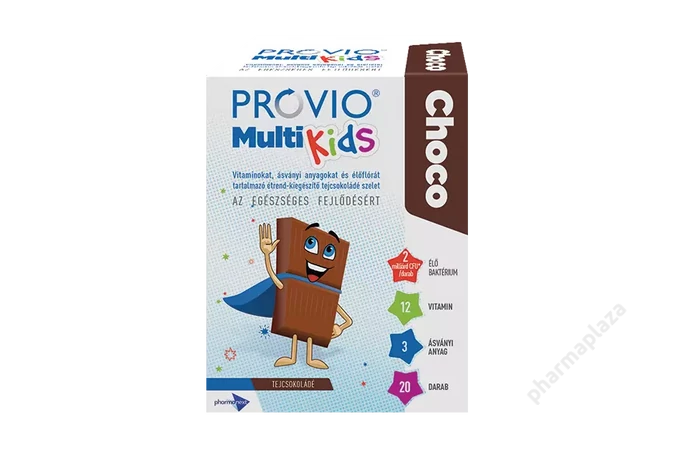 Provio Multi Kids Choco étrend-kiegészítő tejcsokoládé 20X