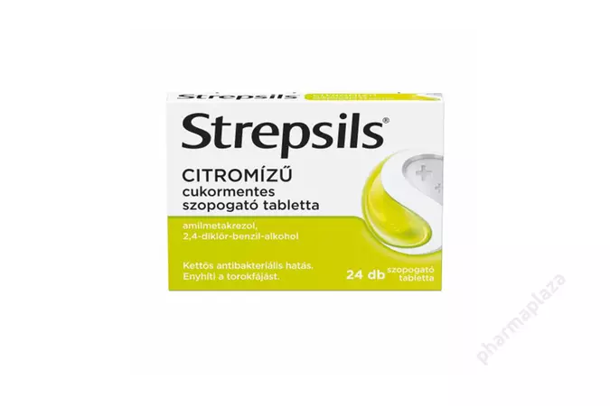 Strepsils Citrom ízű cukormentes szopogató tabletta 24x