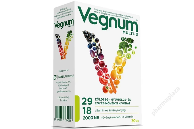 Vegnum Multi-D Plusz multivitamin kapszula 30X