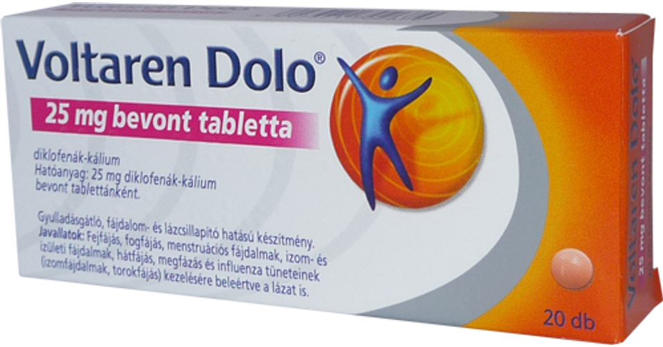 Patika, gyógyszertár, akciós gyógyszer kereső:Voltaren Dolo 25 mg lágy kapszula